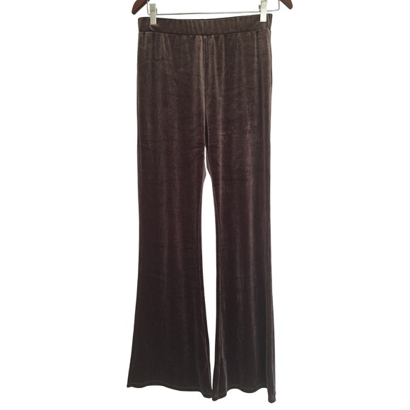 THML Pants - THML Anthropologie Women's velour chocolate flared pants  Sz M‎